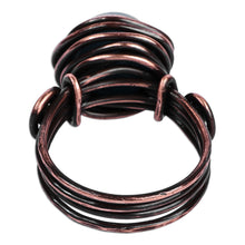 Load image into Gallery viewer, Antiqued Copper and Lapis Lazuli Single Stone Ring - Magnificent Core | NOVICA