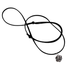 Load image into Gallery viewer, Polished Sterling Silver Rose Pendant Necklace from Armenia - Enigmatic Rose | NOVICA