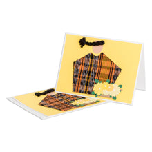 Load image into Gallery viewer, Pair of Yellow Greeting Cards with Hand-Woven Cotton Accents - Maya Spring | NOVICA