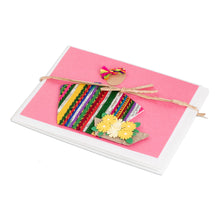 Load image into Gallery viewer, Three Greeting Cards with Guatemalan Woven Cotton Accents - Messages of Happiness | NOVICA