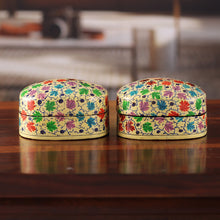 Load image into Gallery viewer, Leafy Papier Mache and Wood Decorative Boxes (Set of 2) - Chinar Bliss | NOVICA