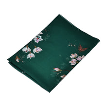 Load image into Gallery viewer, Hand-Painted Floral-Themed Soft Green 100% Silk Scarf - Harmonious Blooming | NOVICA