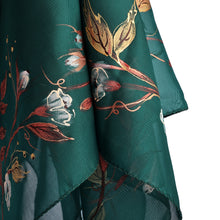 Load image into Gallery viewer, Leafy and Floral Hand-Painted Soft Green Silk Scarf - Harmonious Season | NOVICA