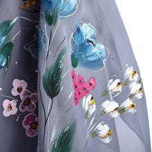 Load image into Gallery viewer, Floral Hand-Painted 100% Silk Scarf in a Grey Base Hue - Primaveral Serenity | NOVICA