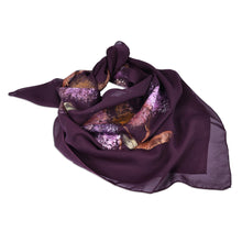 Load image into Gallery viewer, Hand-Painted Floral-Themed Soft Purple 100% Silk Scarf - Luxurious Blooming | NOVICA