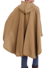 Load image into Gallery viewer, Alpaca Blend Beige Cape with Buttons and Pockets from Peru - Beige Divine | NOVICA
