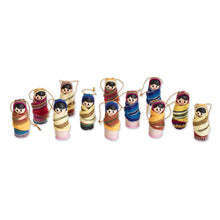 Load image into Gallery viewer, Handcrafted Worry Doll Wood and Cotton Ornaments (Set of 12) - In the Village | NOVICA