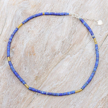 Load image into Gallery viewer, Lapis Lazuli Hematite Beaded Strand Necklace from Thailand - Blue Glam | NOVICA