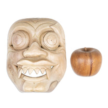 Load image into Gallery viewer, Hand-Carved Natural Hibiscus Wood Bhutakala Mask from Bali - Scared of Bhutakala | NOVICA