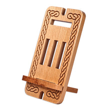 Load image into Gallery viewer, Traditional Handcrafted Beechwood Phone Holder - Ancestor's Blessing | NOVICA