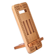 Load image into Gallery viewer, Traditional Handcrafted Beechwood Phone Holder - Ancestor's Blessing | NOVICA