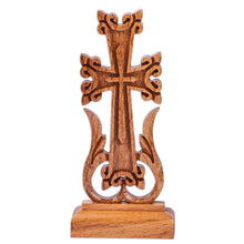 Load image into Gallery viewer, Classic Hand-Carved Light Brown Beech Wood Cross - Sylvan Holiness | NOVICA