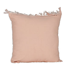 Load image into Gallery viewer, Peach and Vanilla Fringed Cotton Cushion Covers (Pair) - Passionate Peach | NOVICA