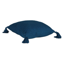 Load image into Gallery viewer, Pair of Peacock-Toned Cotton Cushion Covers with Tassels - Peacock Tassels | NOVICA