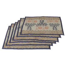 Load image into Gallery viewer, Azure and Ivory Table Runner and Placemats (7 Pieces) - Azure Palace | NOVICA
