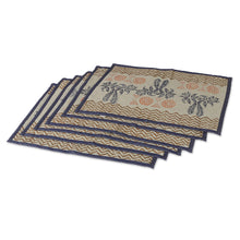 Load image into Gallery viewer, Azure and Ivory Table Runner and Placemats (7 Pieces) - Azure Palace | NOVICA