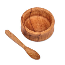 Load image into Gallery viewer, Hand-Carved Brown Beechwood Bowl and Spoon Set (2 Pieces) - Sylvan Taste | NOVICA