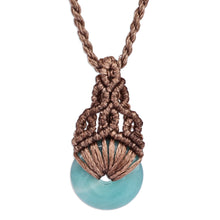 Load image into Gallery viewer, Adjustable Macrame Necklace with Amazonite Pendant - Clear Beauty | NOVICA