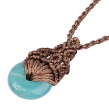 Load image into Gallery viewer, Adjustable Macrame Necklace with Amazonite Pendant - Clear Beauty | NOVICA