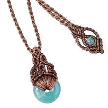 Load image into Gallery viewer, Adjustable Macrame Necklace with Amazonite Pendant - Clear Beauty | NOVICA