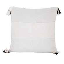Load image into Gallery viewer, Diamond-Patterned Ivory and Black Cotton Cushion Cover - Ivory of Diamonds | NOVICA