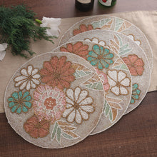 Load image into Gallery viewer, Set of 4 Floral-Themed Glass Beaded Placemats from India - Floral Touch | NOVICA