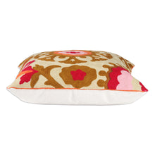 Load image into Gallery viewer, Floral-Patterned Green and Red Cotton Cushion Covers (Pair) - Harmonious Bloom | NOVICA