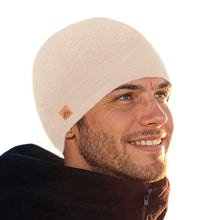 Load image into Gallery viewer, Unisex Soft Alpaca Blend Knit Hat in Ecru Beige - Ecru Minds | NOVICA