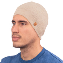 Load image into Gallery viewer, Unisex Soft Alpaca Blend Knit Hat in Ecru Beige - Ecru Minds | NOVICA