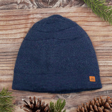 Load image into Gallery viewer, Unisex Soft Alpaca Blend Knit Hat in Indigo Blue - Indigo Minds | NOVICA