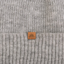 Load image into Gallery viewer, Alpaca and Wool Blend Knit Beanie Hat in Fog Grey - Fog Grey Age | NOVICA