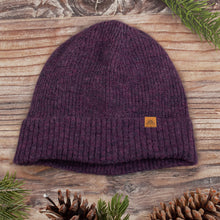 Load image into Gallery viewer, Alpaca and Wool Blend Knit Beanie Hat in Boysenberry Purple - Boysenberry Age | NOVICA