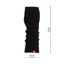Load image into Gallery viewer, Knit Alpaca and Wool Blend Fingerless Mitts in Coal Black - Dark Epoch | NOVICA