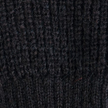 Load image into Gallery viewer, Knit Alpaca and Wool Blend Fingerless Mitts in Coal Black - Dark Epoch | NOVICA