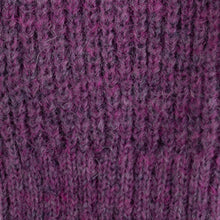 Load image into Gallery viewer, Knit Alpaca and Wool Blend Fingerless Mitts in Purple - Boysenberry Epoch | NOVICA