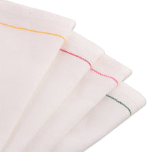 Load image into Gallery viewer, 4 Handwoven Cotton Mini Dish Towels with Stitched Accents - Cheerful Flavors | NOVICA