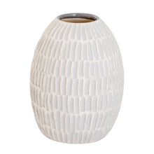 Load image into Gallery viewer, Ivory and Grey Textured Ceramic Vase Handmade in Guatemala - Dreams of Nature in Grey | NOVICA