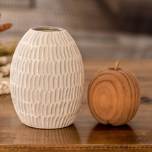 Load image into Gallery viewer, Ivory and Grey Textured Ceramic Vase Handmade in Guatemala - Dreams of Nature in Grey | NOVICA