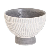 Load image into Gallery viewer, Guatemalan Handcrafted Textured Ivory and Grey Ceramic Vase - Harmonious Symphony in Grey | NOVICA
