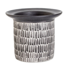 Load image into Gallery viewer, Guatemalan Handcrafted Modern Ivory and Black Ceramic Vase - Chic Corner in Black | NOVICA