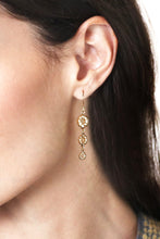 Load image into Gallery viewer, Floral High-Polished Brass Dangle Earrings from India - Floral Victory | NOVICA