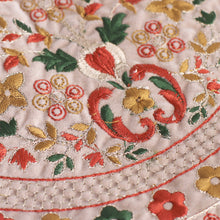 Load image into Gallery viewer, Floral Rayon Embroidered Orange and Beige Handle Bag - Tender Jaipur | NOVICA