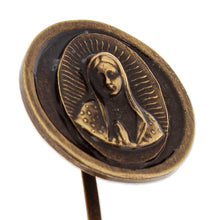 Load image into Gallery viewer, Antique-Finished Our Lady of Guadalupe Zamac Metal Keychain - Guadalupe's Loyalty | NOVICA