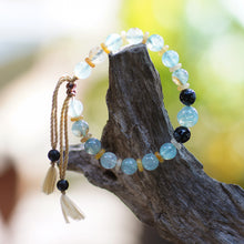 Load image into Gallery viewer, Bohemian Adjustable Multi-Gemstone Beaded Bracelet from Bali - Clear Waves | NOVICA