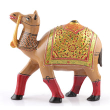 Load image into Gallery viewer, Traditional Hand-Painted Kadam Wood Camel Sculpture - Desert Majesty | NOVICA