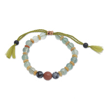 Load image into Gallery viewer, Multi-Gemstone Beaded Yoga Bracelet with Adjustable Lenght - Eternal Tranquility | NOVICA