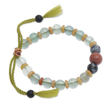 Load image into Gallery viewer, Multi-Gemstone Beaded Yoga Bracelet with Adjustable Lenght - Eternal Tranquility | NOVICA