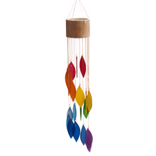 Load image into Gallery viewer, Handcrafted Bamboo and Glass Wind Chime in Rainbow Hues - Summer Blast | NOVICA