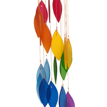 Load image into Gallery viewer, Handcrafted Bamboo and Glass Wind Chime in Rainbow Hues - Summer Blast | NOVICA