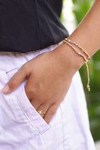 Load image into Gallery viewer, Citrine Macrame Wrap Bracelet with Gold-Plated Brass Beads - Green Flair | NOVICA